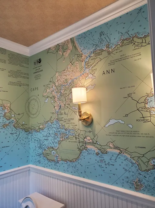 Cape Ann nautical map wall graphic