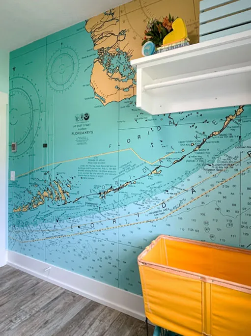 FL Keys nautical map wallpaper