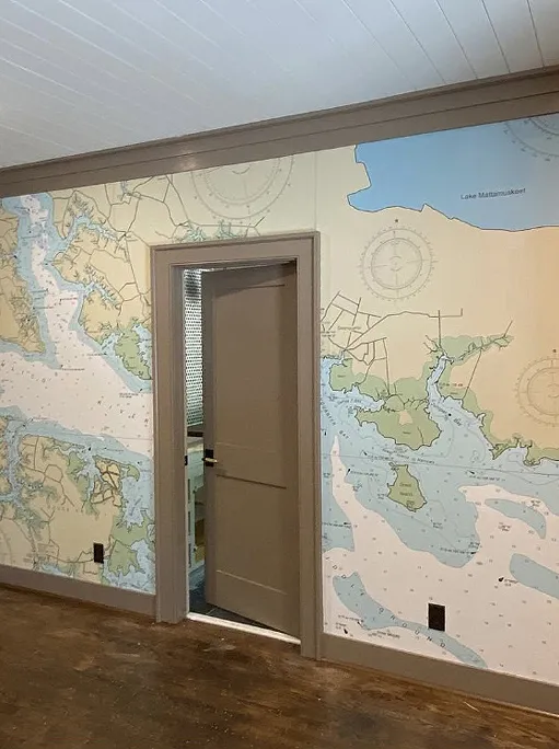 Pamlico Sound nautical map wallpaper