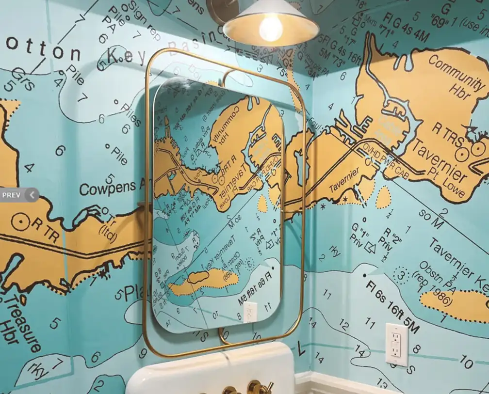 nautical map wallpaper float