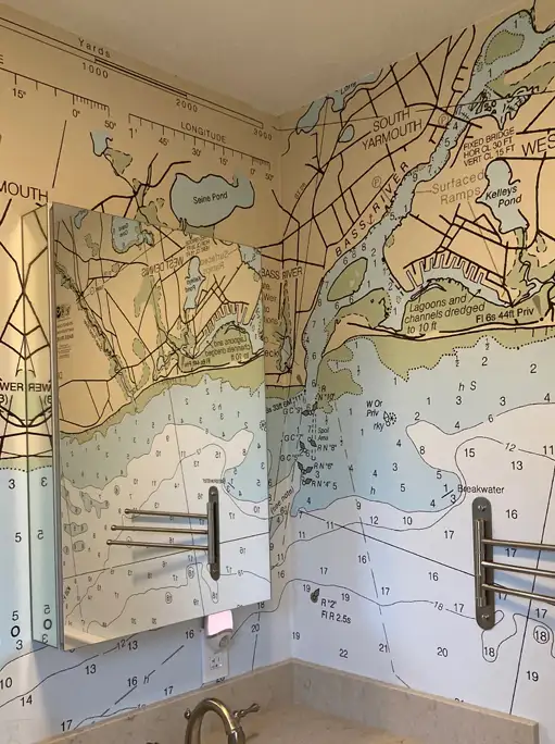 nautical map wall mural